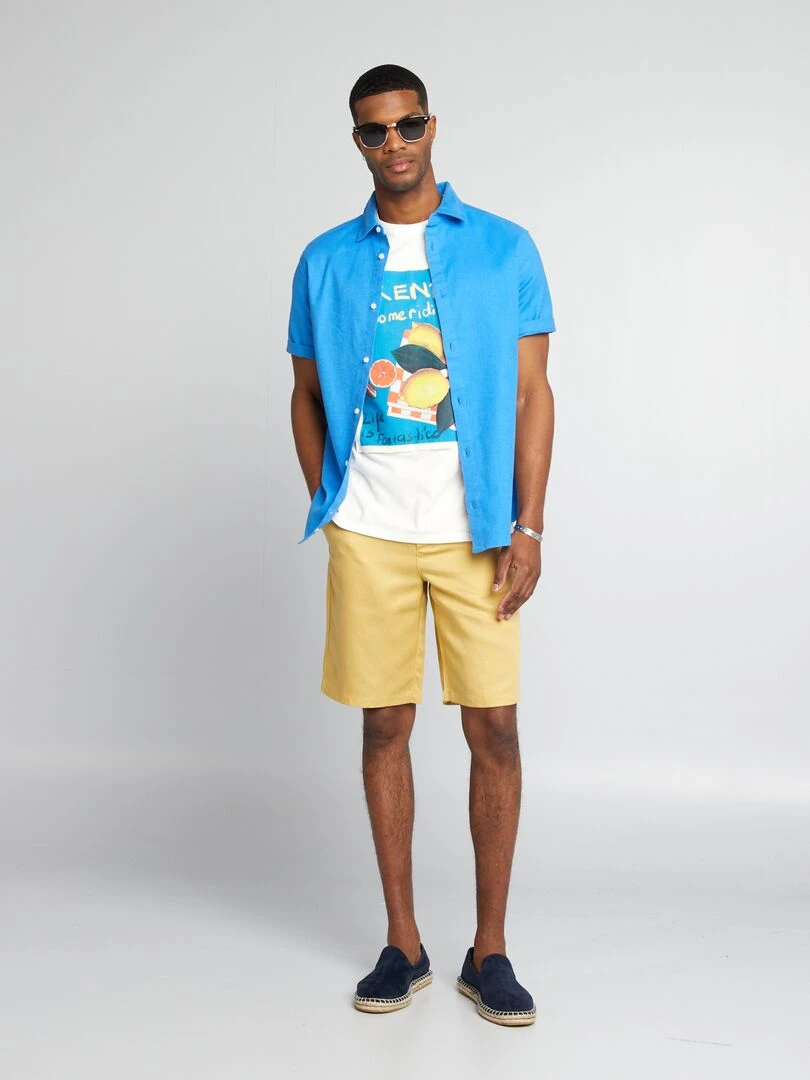 Bermuda en lin Beige
