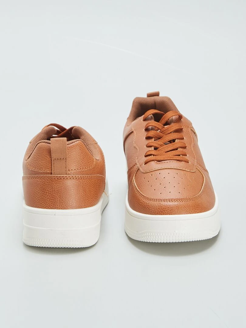 Baskets de ville basses en simili   Camel
