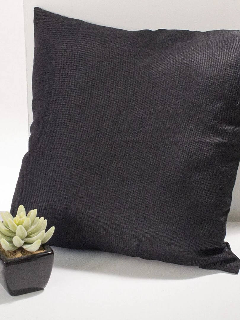 Coussin Déhoussable Effet Chiné Noir