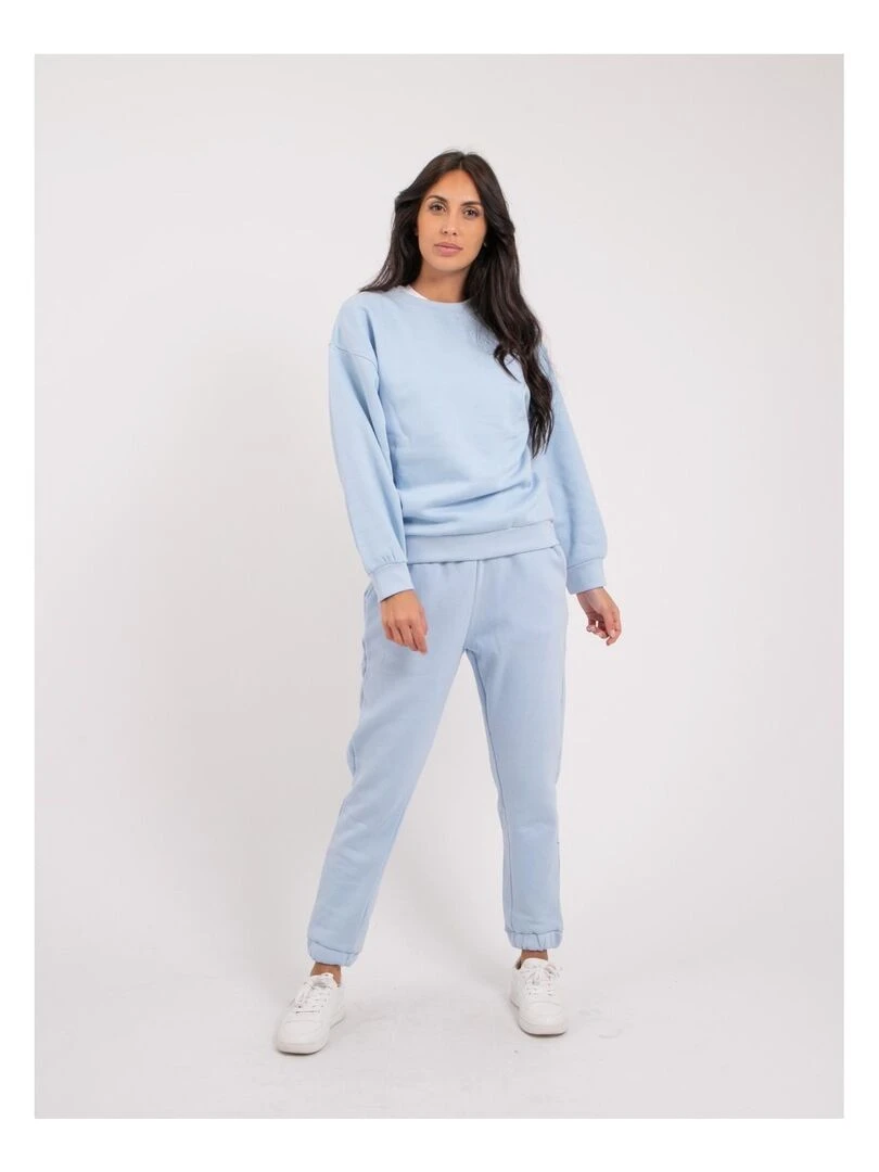 Sweatshirt col rond YORK Bleu clair