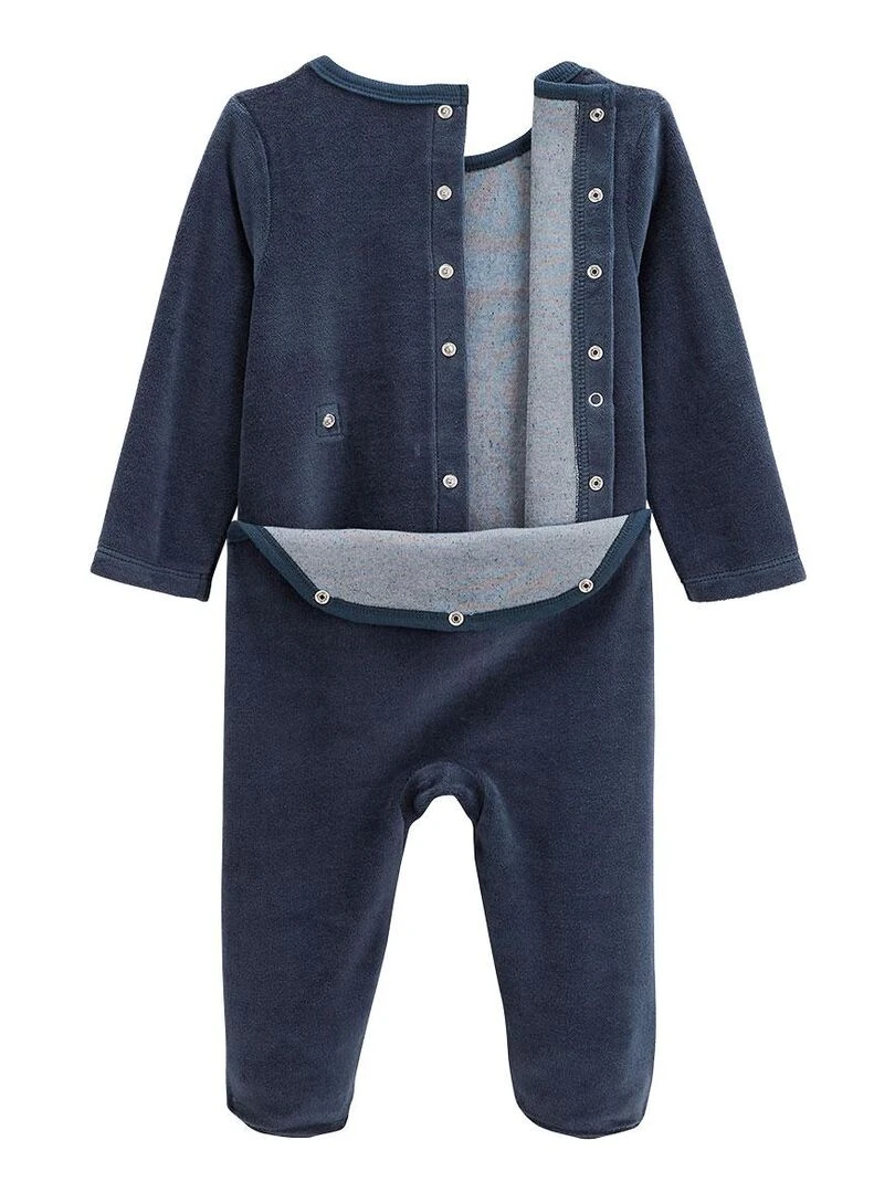 Pyjama bébé en velours Misscerise   Bleu