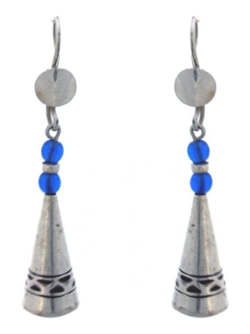boucles d'oreilles touareg cône perles  Bijoucolor   Bleu