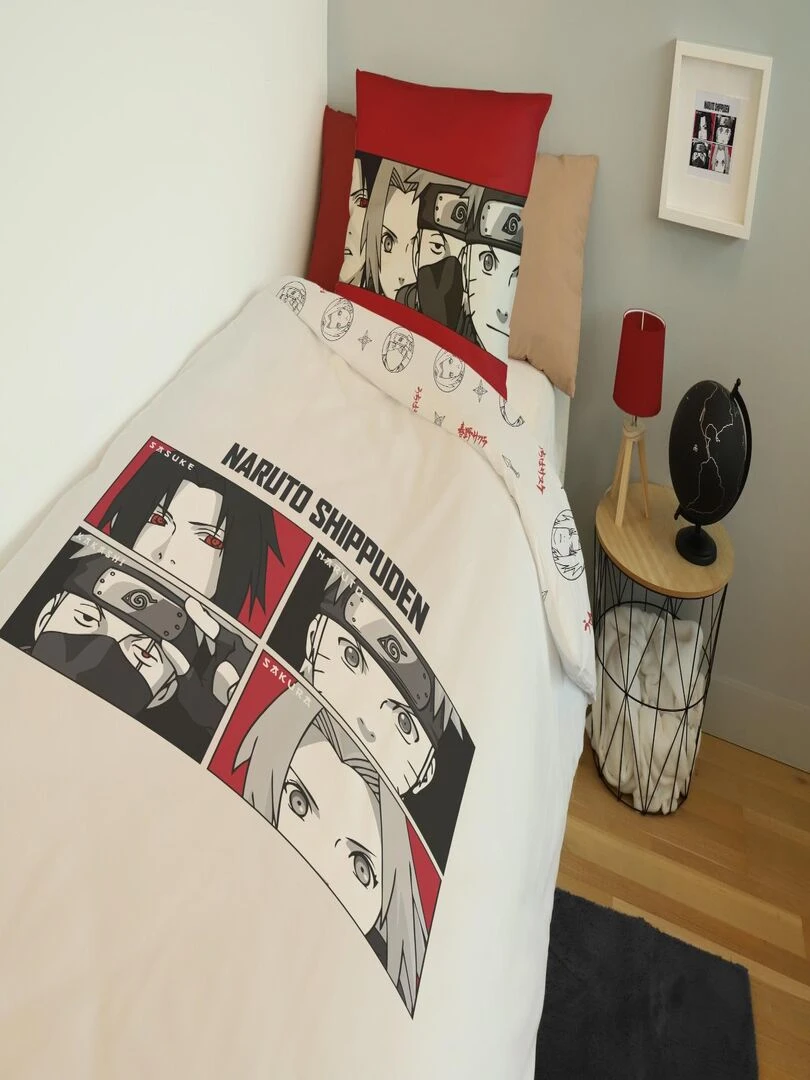 Housse de couette Naruto Shippuden Equipe Sept 140x200 cm   100% Coton   Ecru