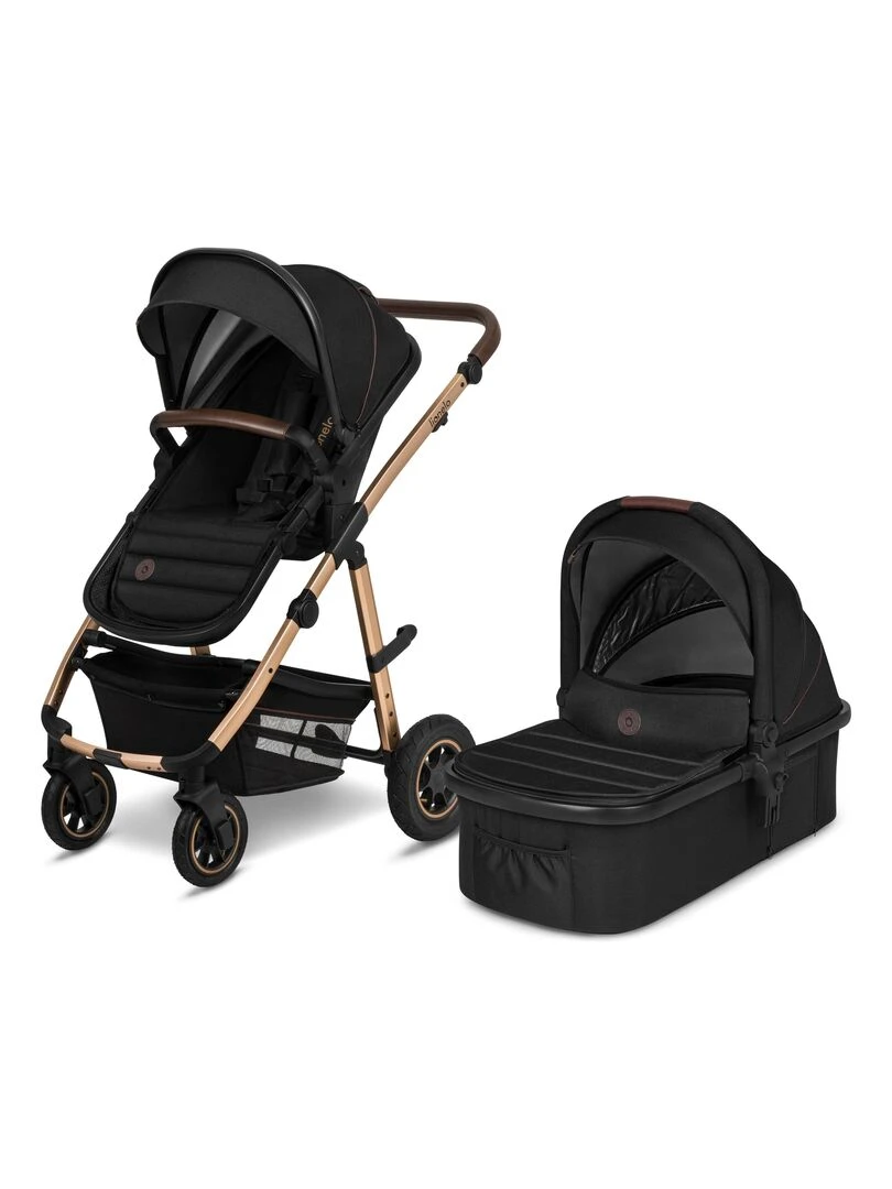 LIONELO Amber 2 en 1 Poussette Duo Jusqu'à 22Kg Noir Noir