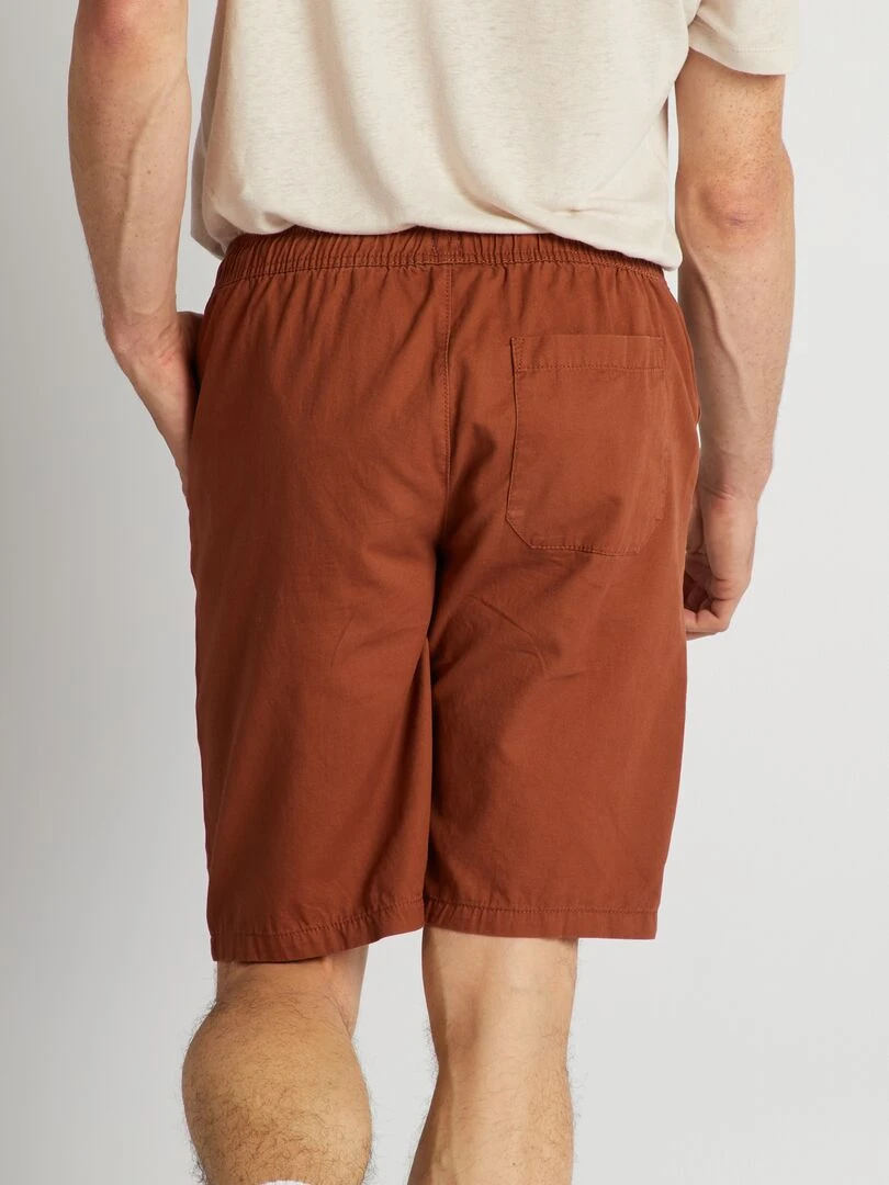 Bermuda chino avec taille élastiquée   Marron