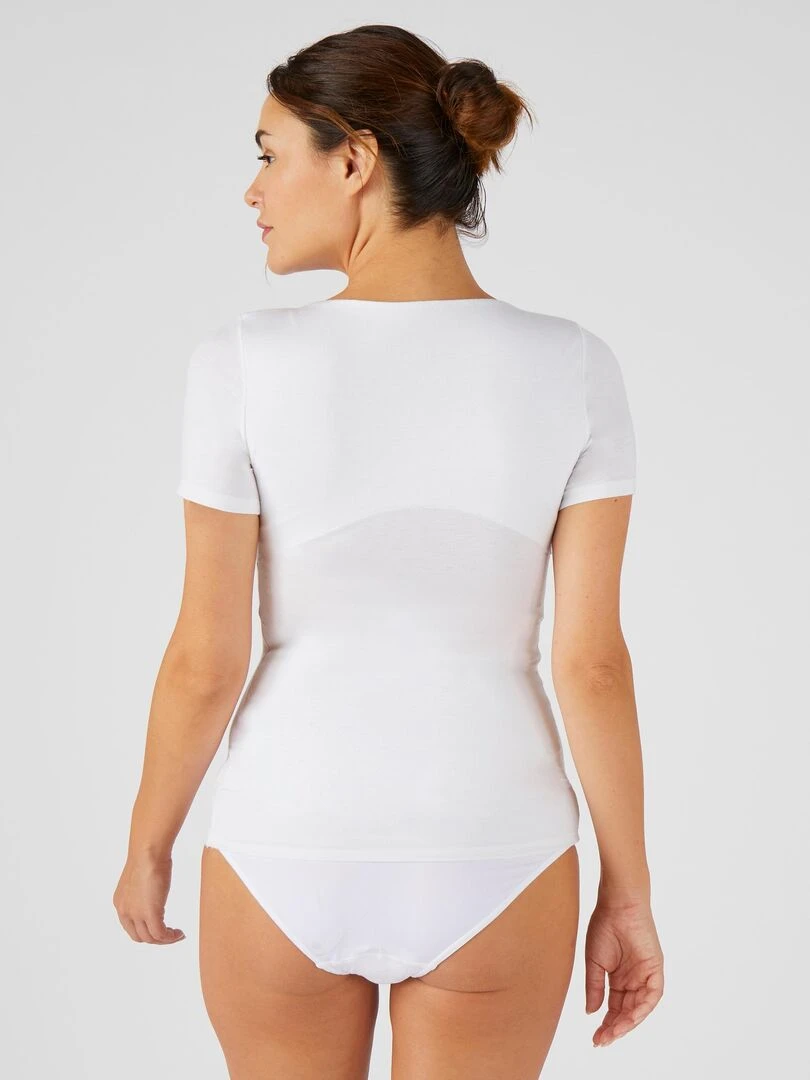T shirt manches courtes en microfibre  effet relaxant Thermolactyl   Damart   Blanc