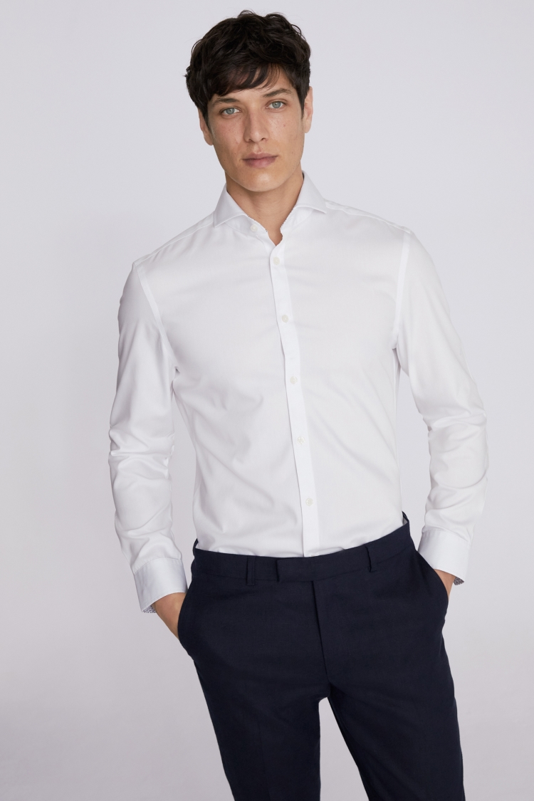 Slim Fit Print Contrast Non-Iron Shirt Buy Online at Moss