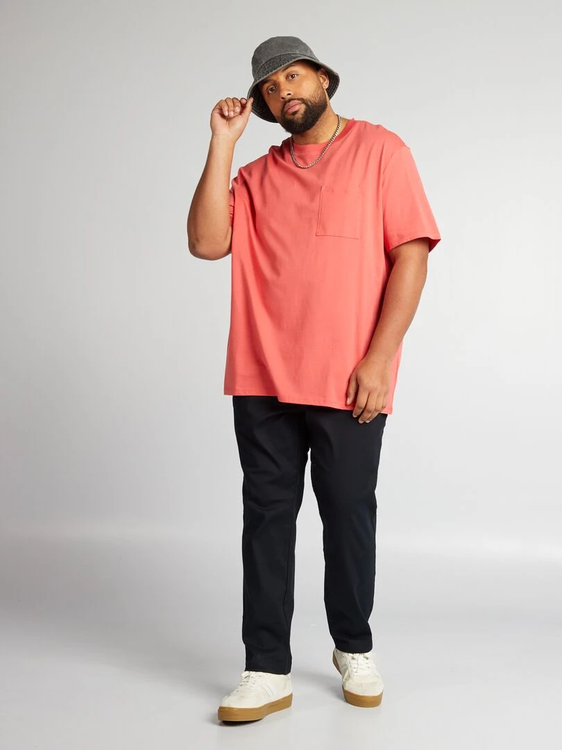 Pantalon chino à taille élastiquée noir