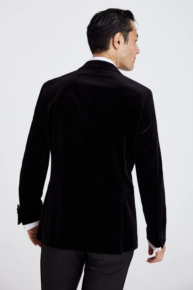 Regular Fit Black Velvet Jacket   Buy Online at Moss