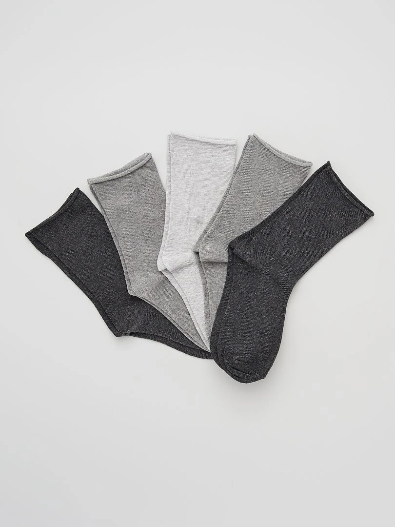 Lot de 5 paires de chaussettes gris