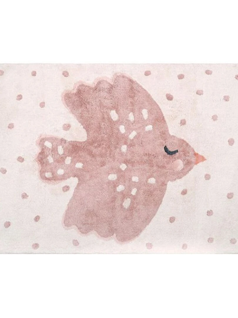 Tapis Lavable Rectangulaire Oiseau Birdy (100 X 150 Cm) Rose