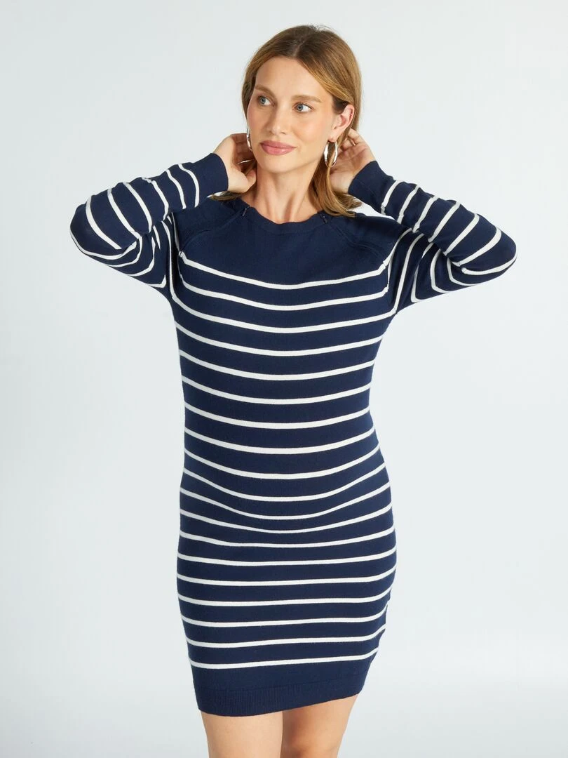 Robe pull d'allaitement Bleu
