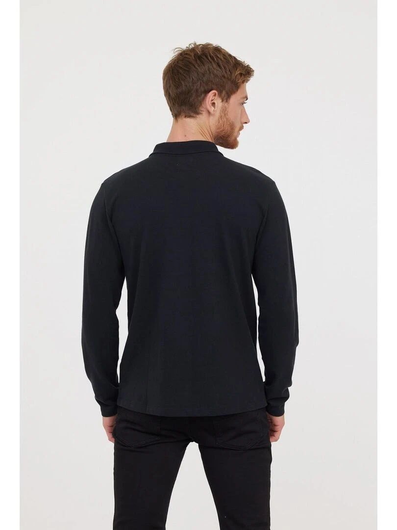 Lee Cooper   Polo manches longues coton regular BAKO   Noir