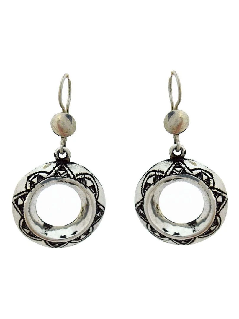 Boucle d'oreilles touareg argent ronde Bijoucolor Argent
