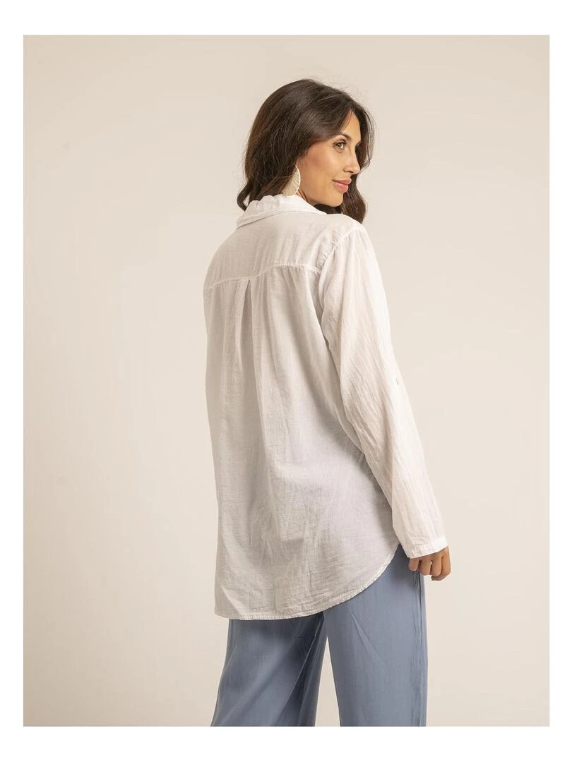 Chemise manches longues coton ORINE   Blanc