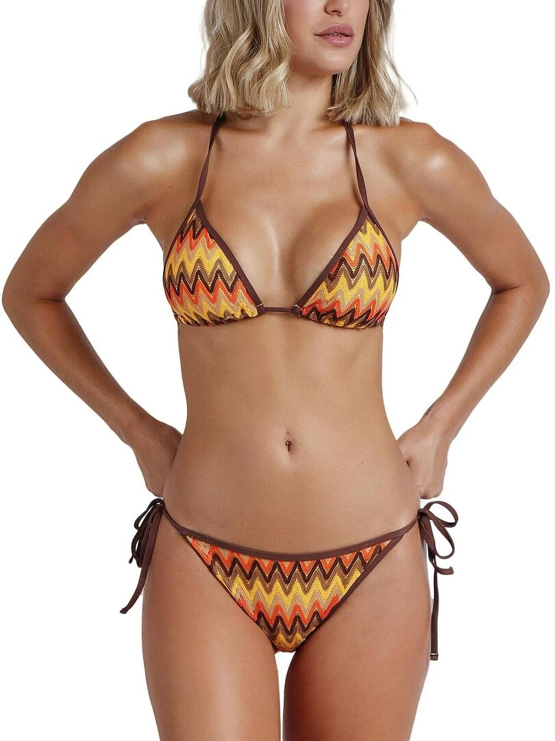 Ensemble deux pièces bikini triangle préformé Missoni Jaune