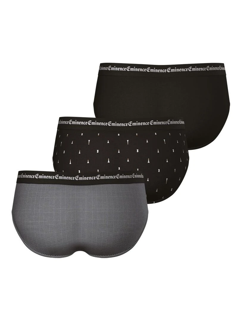 Lot de 3 slips homme Business Print   Gris foncé