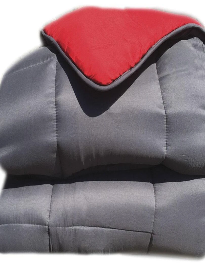 Couette Microfibre Bicolore 400 gr/m2 gris anthracite