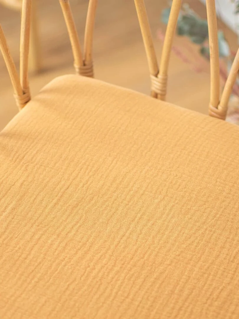Drap housse berceau en gaze de coton Jeanne Marron clair