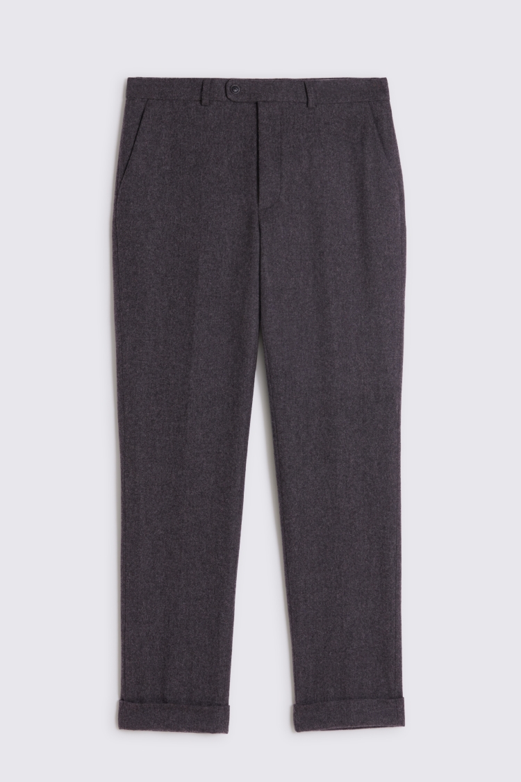 Tailored Fit Charcoal Flannel Trousers   Buy Online at Moss