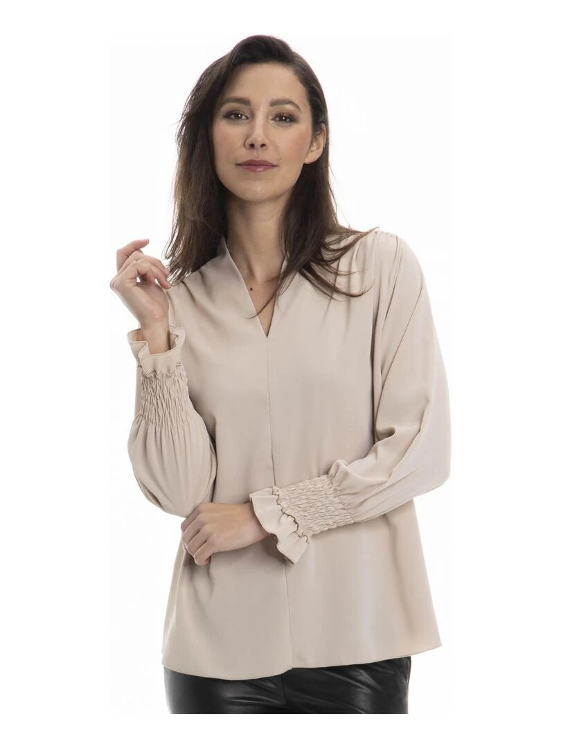 Chemise col mao CATHY Gérard Pasquier Beige