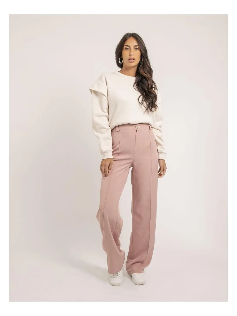 Pantalon coupe droite ELSY   Rose