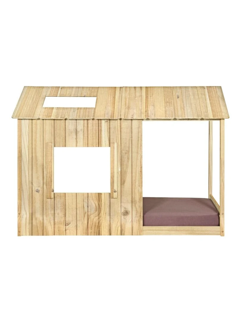 Lit cabane avec matelas Koh   AKITEN RETAIL   Marron