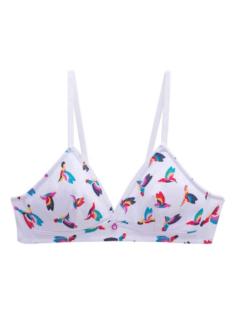 Soutien gorge triangle sans coques en coton CLEM Morgan Junior Blanc