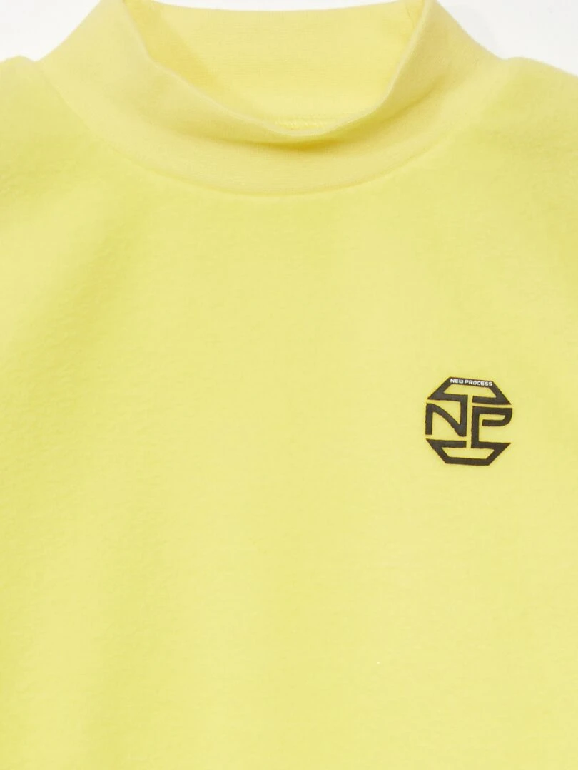 T shirt à manches longues en maille polaire Jaune