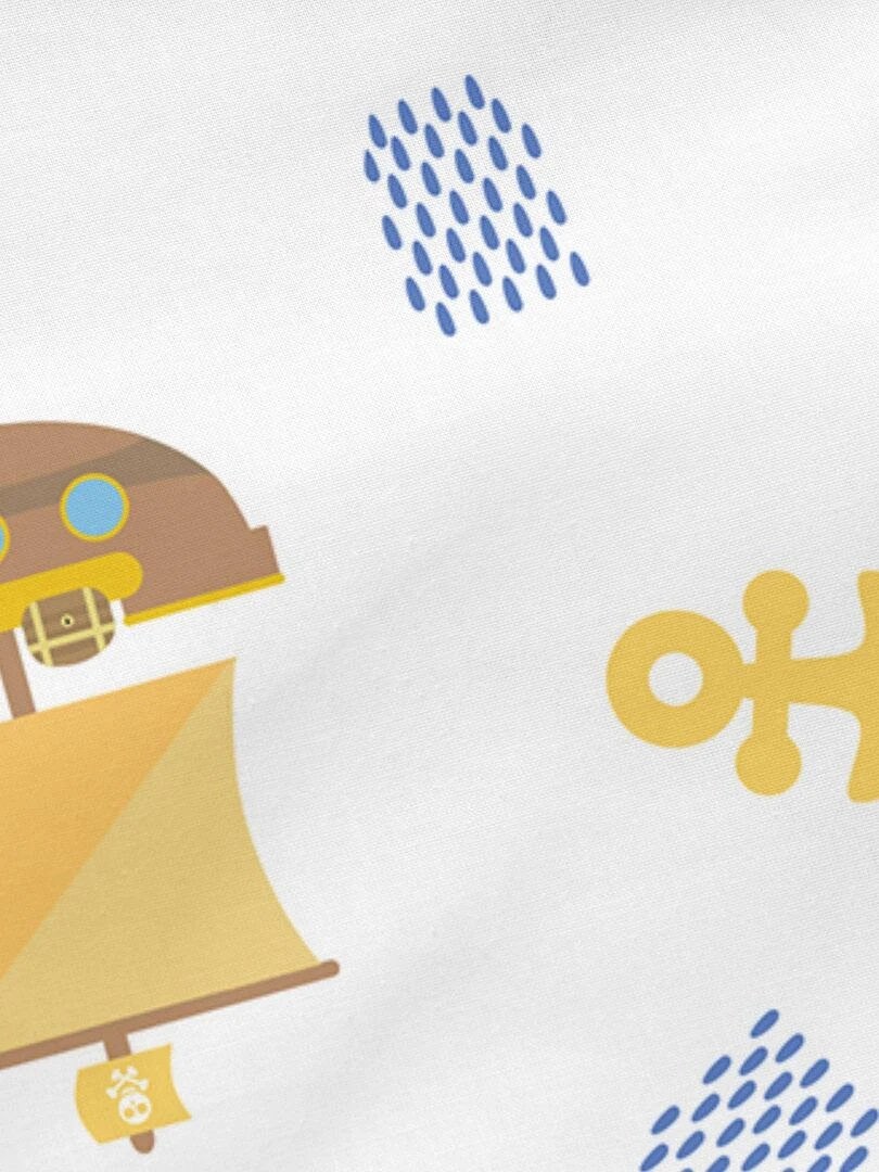 Taie d'oreiller Pirate ship "Happyfriday"   Blanc