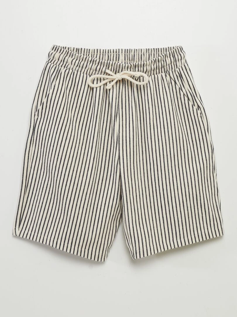 Bermuda imprimé Blanc/Marine