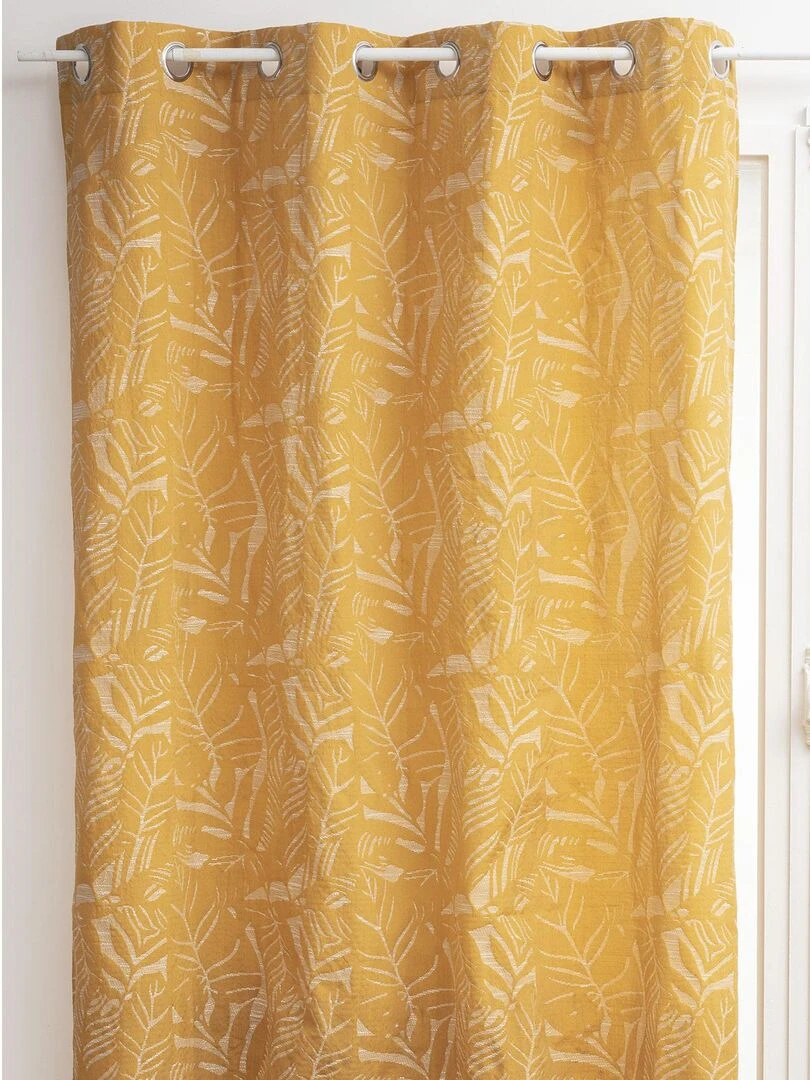 Rideau tamisant à jacquard feuillage Jaune