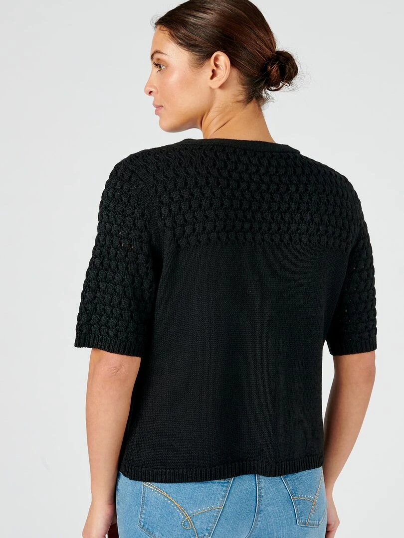 Boléro maille fantaisie   Damart   Noir