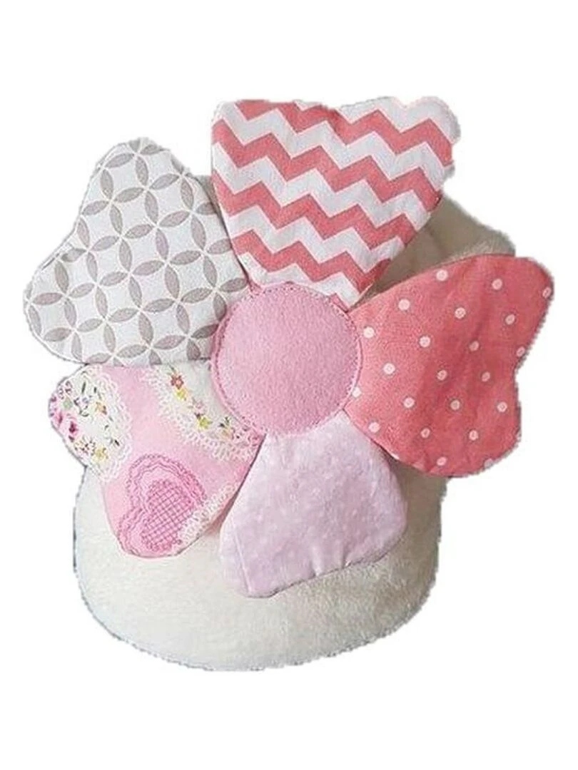Doudou Doudou et compagnie Moulin Blanc Rose Couverture Plaid Blanc