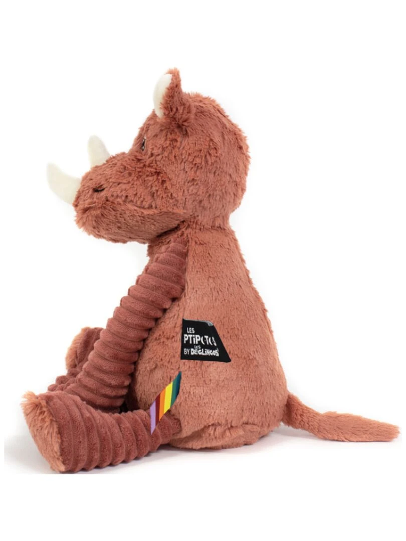 Peluche Les Ptipotos Grobisou le rhinocéros terracotta (26 cm)   Rouge