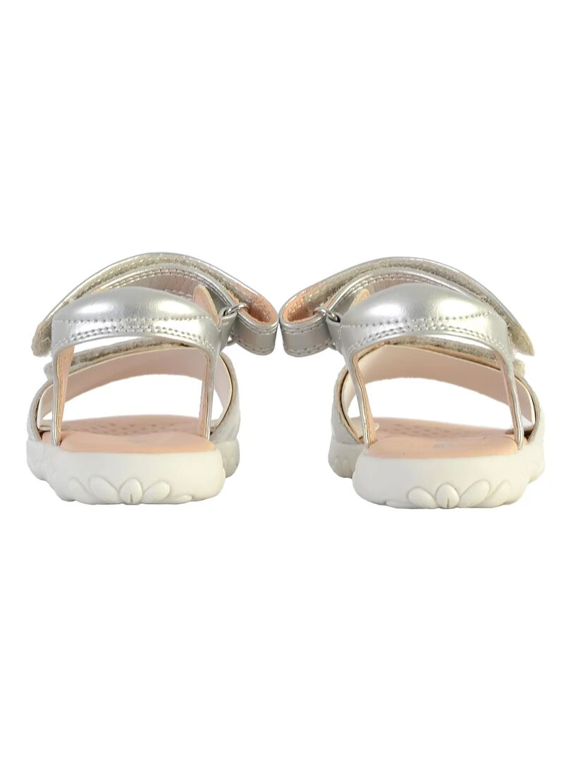 Sandale Cuir Enfant Geox Haiti   Blanc