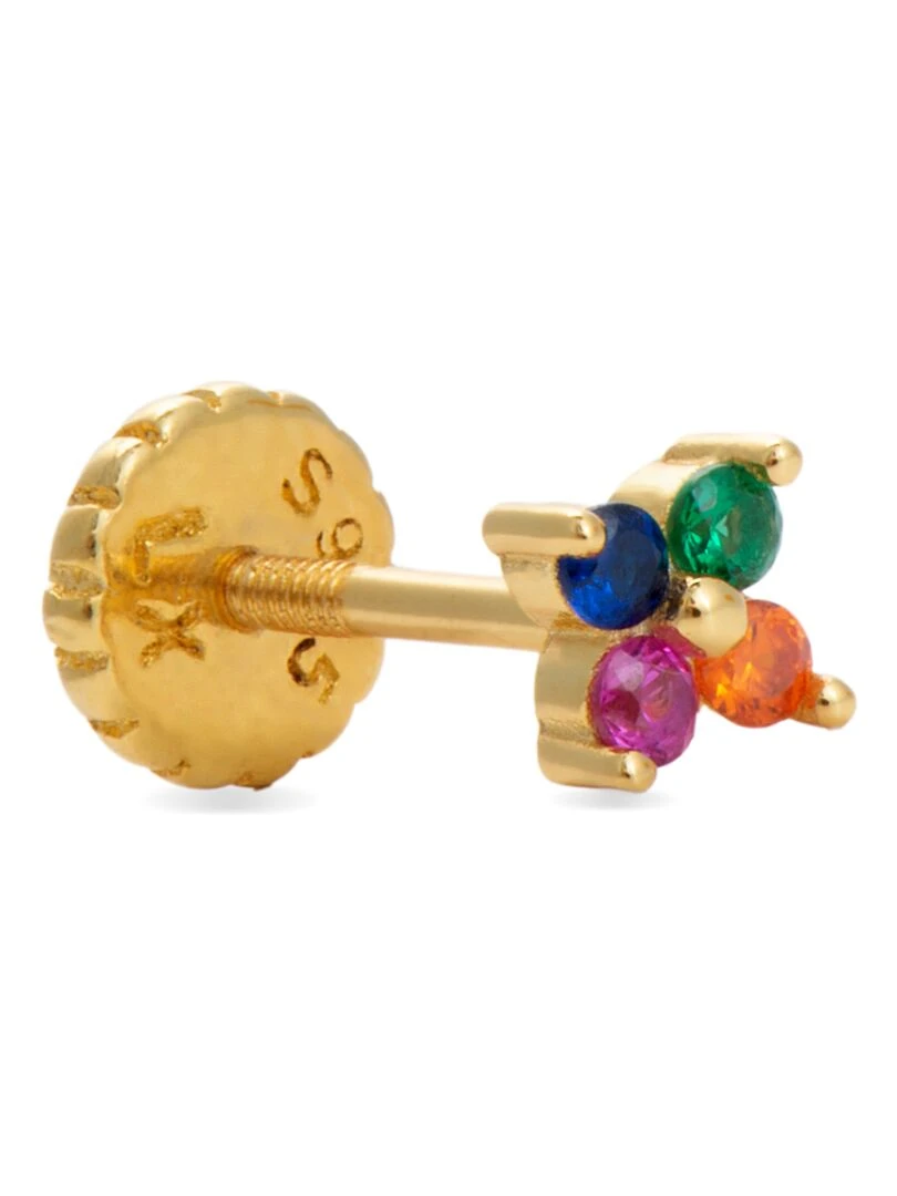 Piercing  Phanvi en argent 925 et zircon multicolore finition en or jaune 18 K   Multicolore