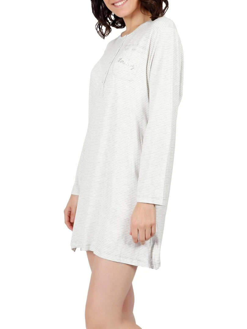 Chemise de nuit Do Not Forget To Smile gris   Gris