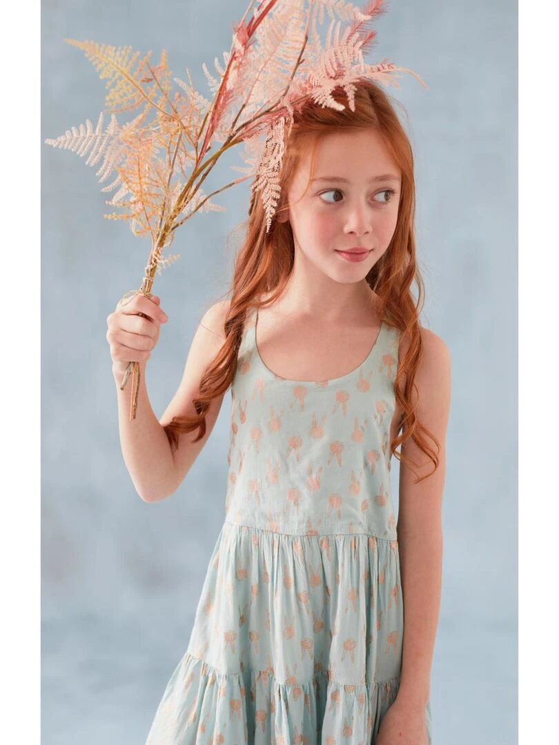 Robe à fines bretelles avec lapin lurex   Noukie's   Bleu