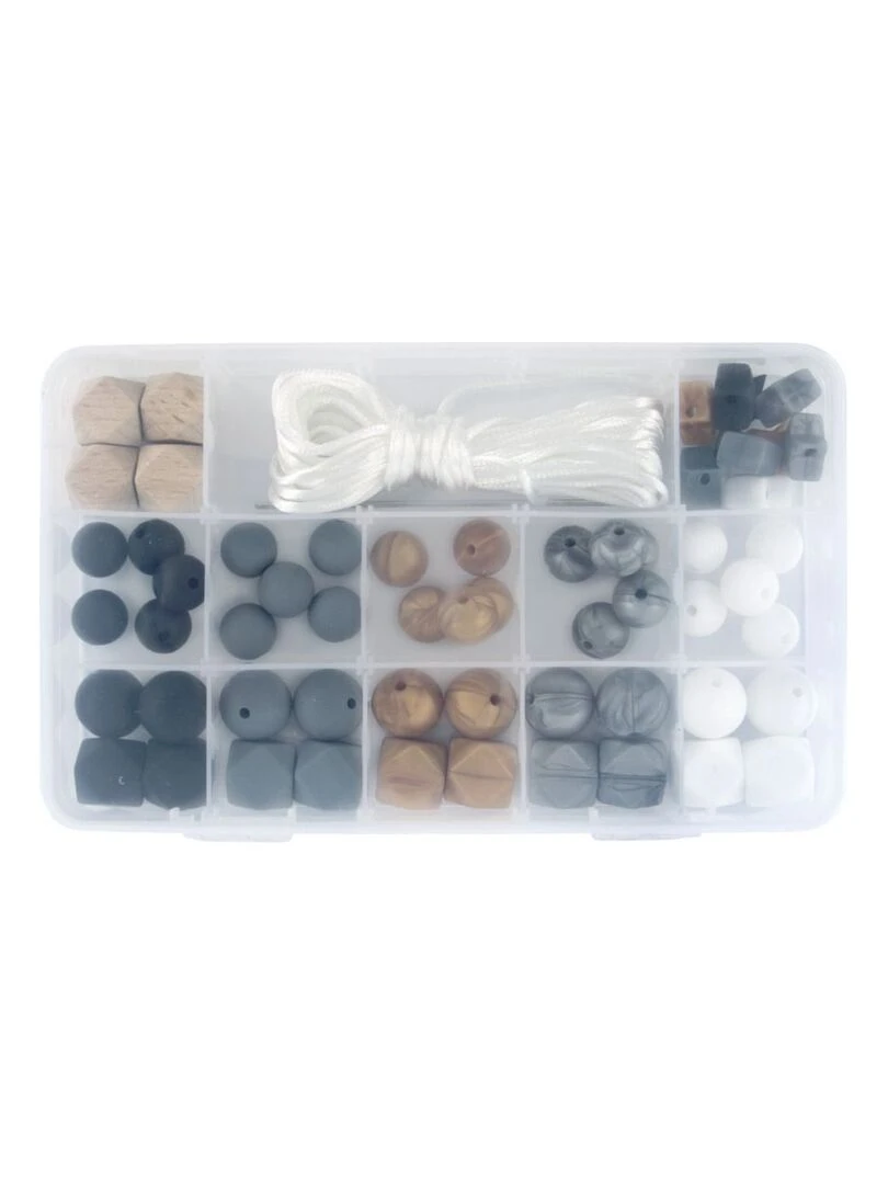 Coffret de perles en silicone   Doré et argenté   N/A