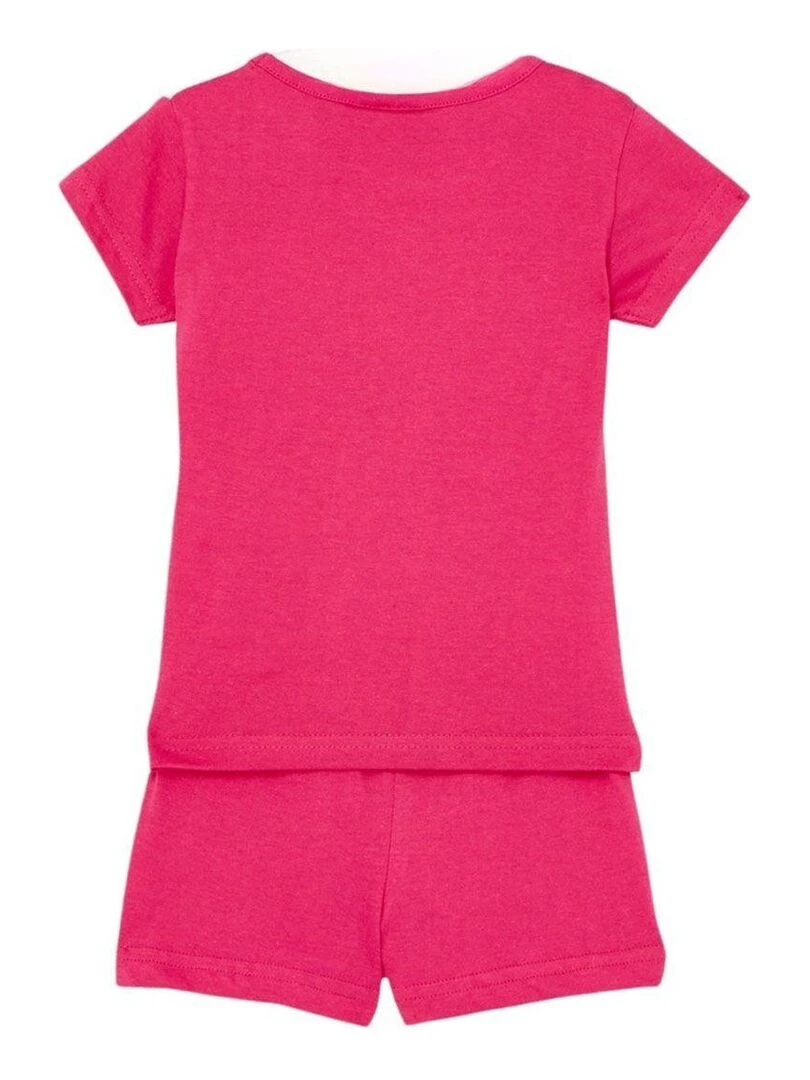 Disney Ensemble T shirt short fille Imprimé Princesse Rose fushia