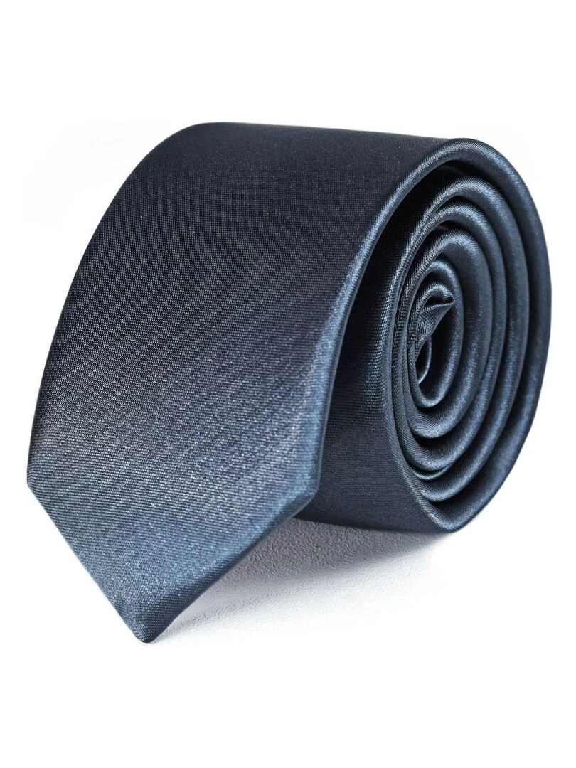 Cravate Slim Satin Unie Fabriqué en Europe gris anthracite