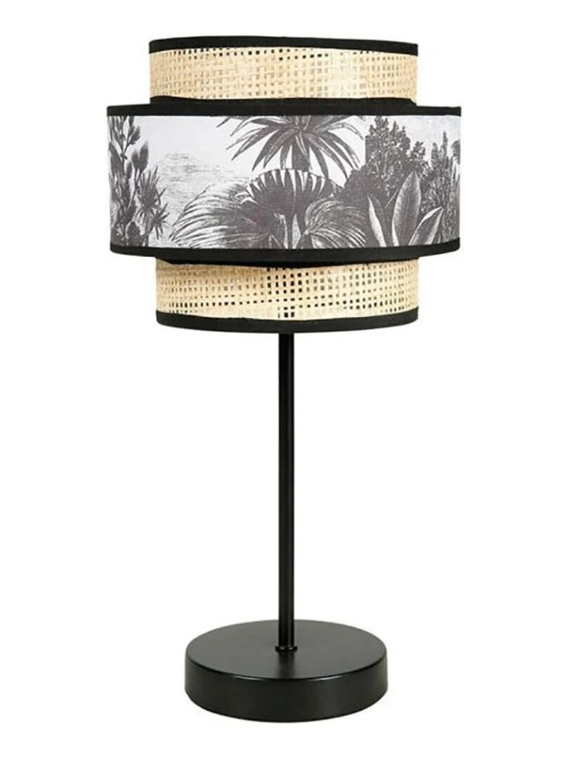 Lampe abat jour papier rotin 3 niveaux ombrage Beige
