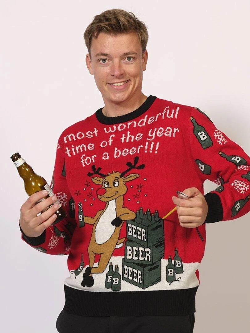 Pull de Noël "A la tienne"   Rouge