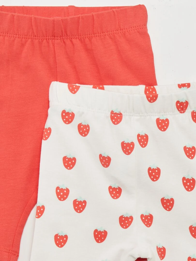 Lot de leggings en jersey   2 pièces   Rouge