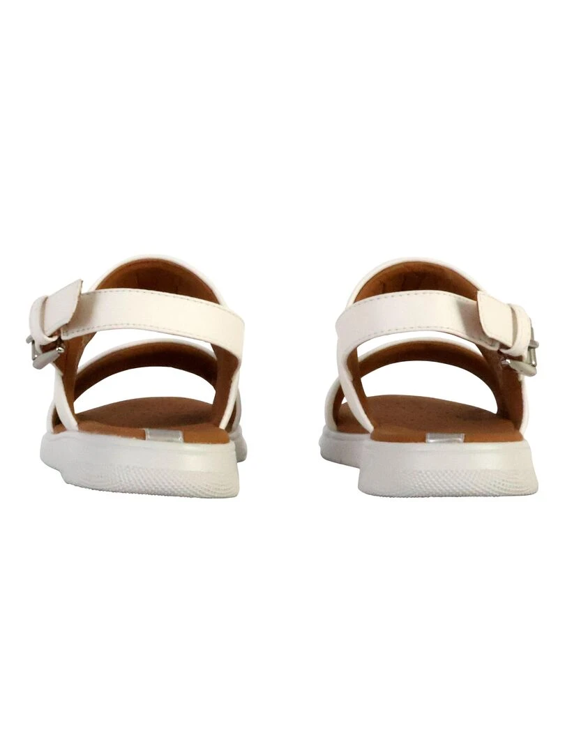 Sandale Cuir Geox Dandara Geobuck Suede   Blanc