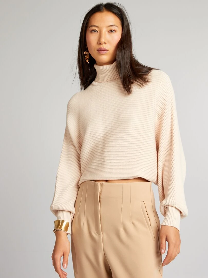 Pull en maille chauve souris   Blanc