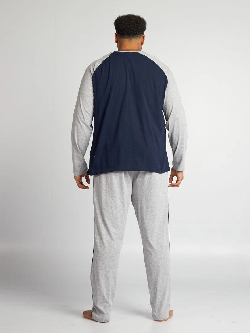 Pyjama court en jersey Tee shirt + pantalon 2 pièces Gris