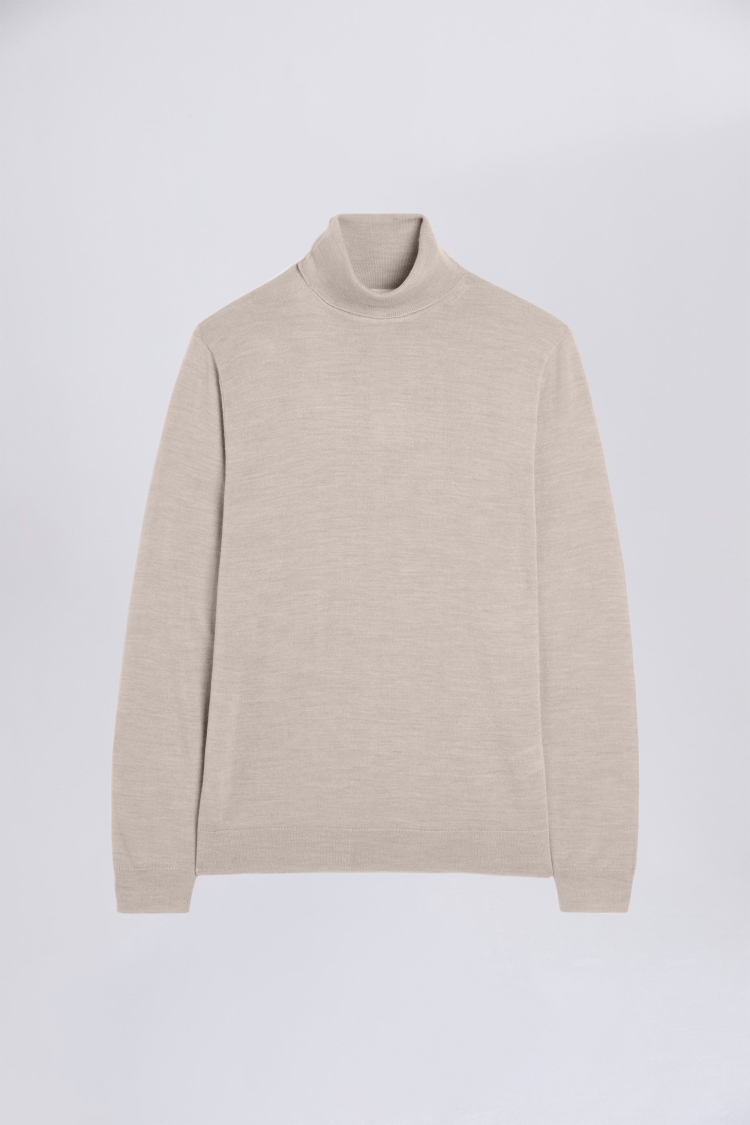 Camel Merino Roll-Neck Jumper   Buy Online at Moss