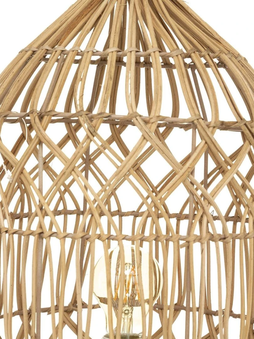 Lampe à poser esprit bohème en rotin   Beige